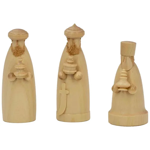 Krippenfigur Drei Weise aus dem Morgenland naturbelassen 3-teilig 2,5x6x2,5 cm