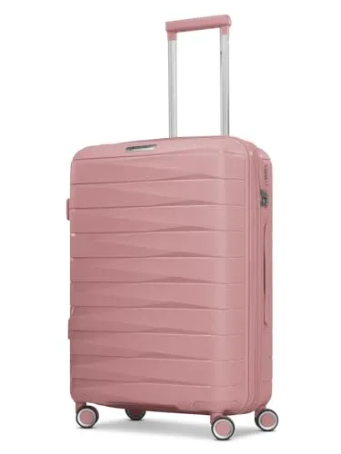 Franky Hartschalen-Trolley London - 4 Rollen, rose - Koffer aus robustem Polypropylen mit 4 Rollen für müheloses Reisen, 59 l Volumen und praktischen Innenfächern für optimale Organisation.