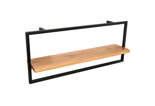 Wandregal - Eiche natur mit Baumkante, schwarz gerahmt - Elegantes Wandregal aus geölter Eiche mit einzigartiger Baumkante, perfekt für stilvolle Wanddekoration und vielseitige Ablage. Maße: 70 x 30 x 15cm.