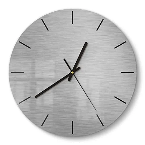DEQORI Glasuhr | Rund Ø 30 cm | Ausgefallenes Design - Wanduhren mit 3D-Tiefeneffekt und bruchsicherem Sicherheitsglas. Ideal für Wohnzimmer und Küche, bringt modernes Flair in Ihr Zuhause.