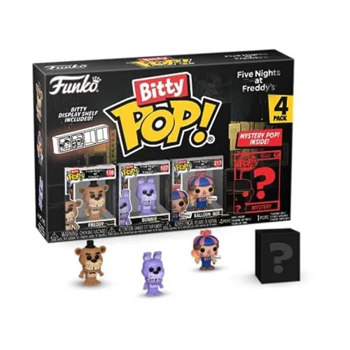Funko Bitty Pop! Five Nights at Freddy's - 4er-Pack mit Freddy, Bonnie, Balloon Boy und Überraschungsfigur, ideal für Sammler und FNAF-Fans