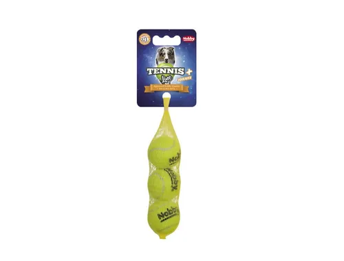 Nobby Tierball Tennisball mit Squeaker - XS, Durchmesser 4,5 cm, 3er Netz für mehr Spaß beim Spielen mit Ihrem Hund