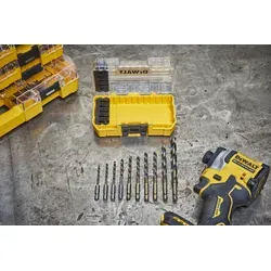 Dewalt 10-teiliges Black Gold HSS-G Metallbohrer-Sortiment DT20620 - Sechskantaufnahme mit Gold Oxide Finish, optimierte Spitzengeometrie für punktgenaues Anbohren und hohe Standzeit