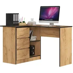 Raumhirsch Furniture Eckschreibtisch Eiche San Remo, 124 cm, modern und funktional - Moderner Eckschreibtisch in L-Form für effiziente Raumnutzung. Ideal für Home-Office und Büros mit großzügiger Arbeitsfläche und praktischen Stauflächen. Hochwertige Materialien sorgen für Langlebigkeit und elegantes Design.