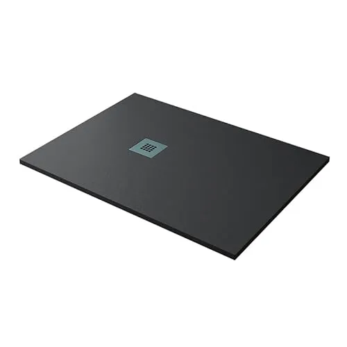 doporro Duschtasse 80x120cm - Flach aus Mineralguss in Anthrazit - Duschkabinen & -wände | Rechteckige Duschtasse aus Mineralguss mit wärmespeichernden Eigenschaften und Antirutsch-Oberfläche für maximale Sicherheit und Komfort.