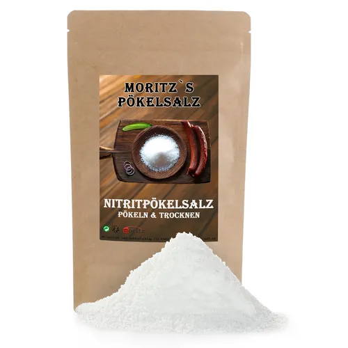 Moritz 2000g Nitritpökelsalz 0,4-0,5% Natriumnitrit NPS Salz zum Pökeln Trocknen