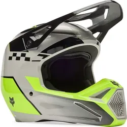 FOX V1 Collect Jugend Motocross Helm, schwarz-grau-gelb, Größe M