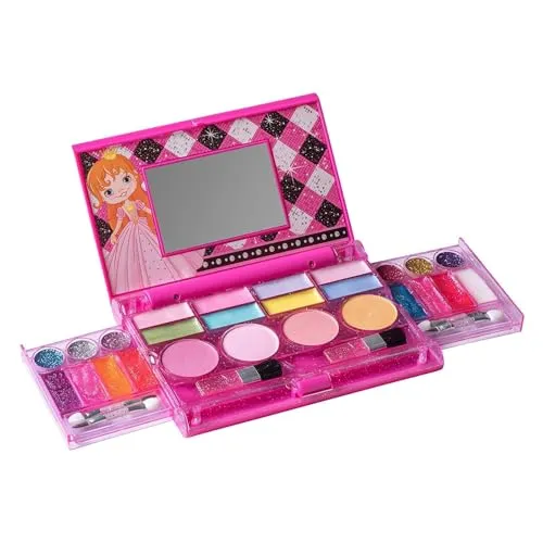 Playkidiz Meine erste Prinzessin kinderschminke, Girl's All-In-One Deluxe Cosmetic - kinderschminke set mädchen - Echte Make -up -Palette mit Spiegel (waschbar)