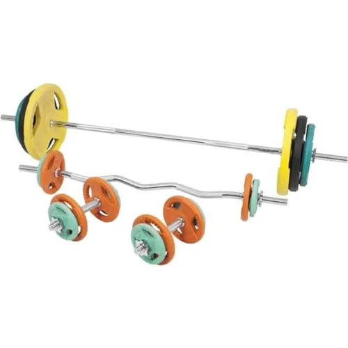 GORILLA SPORTS Hantel-Set 108 kg - Hantelset für umfassendes Krafttraining: Inklusive Langhantelstange, SZ Curlstange und 18 Hantelscheiben für maximale Flexibilität und effektive Workouts.