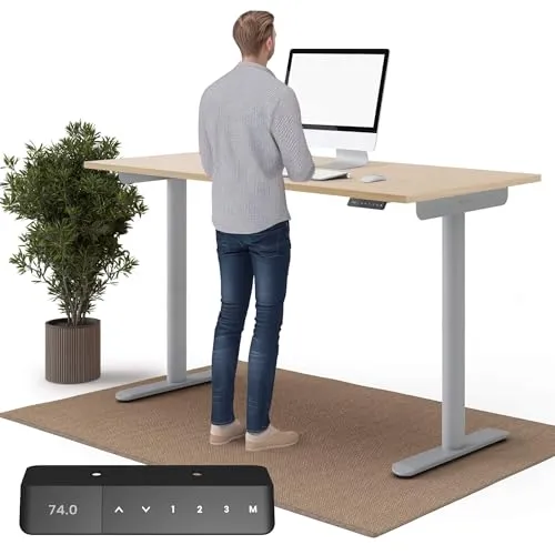 Ergotopia Desktopia One höhenverstellbarer Schreibtisch | elektrischer Schreibtisch höhenverstellbar | Bürotisch höhenverstellbar, Verstellbarer Tisch TÜV-geprüft, 7 Jahre Garantie 160x80 cm