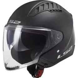 LS2 Jet-Motorradhelm COPTER II SOLID Matt Black, M in rot von LS2