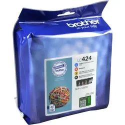 Brother Tinte LC-424VAL Value Pack - Schwarz, Cyan, Magenta, Gelb, bis zu 3000 Seiten Druckleistung für DCP-J 1200-Serie