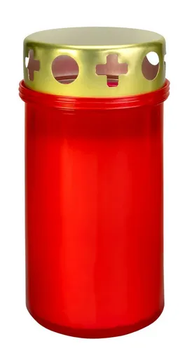 Wiedemann Kerzen Grabkerze 3-Tage-Brenner Grabkerze Rot mit Deckel
