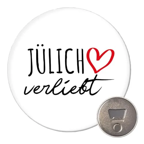 Huuraa Magnet Jülich verliebt Geschenk 59mm Flaschenöffner Jülich Geschenkidee