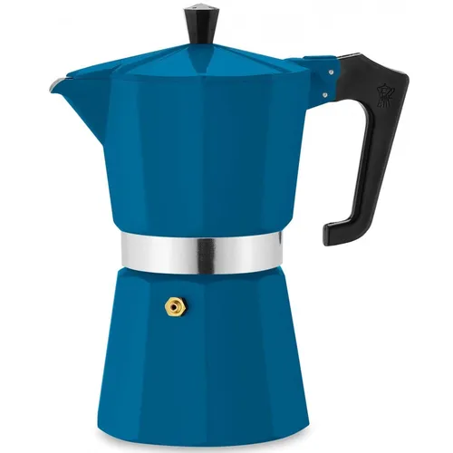 Espressokocher Aluminium Espresso Espressokanne blau für 3 Tassen