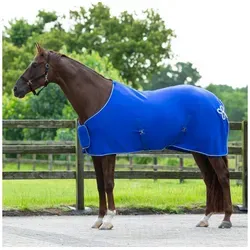 QHP Pferde-Abschwitzdecke Abschwitzdecke mit Ornament blau|silberfarben 135 cm cm