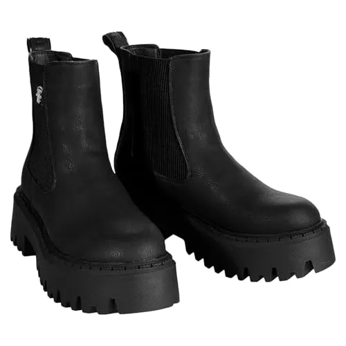 Buffalo Damen Stiefel Aspen Chelsea Schwarz, Größe EUR 41 von Buffalo