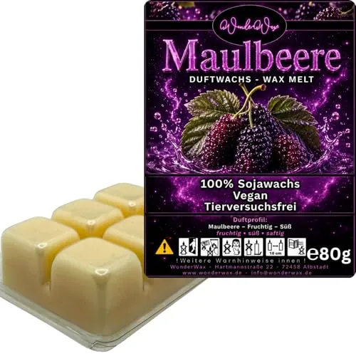 WonderWax Duftwachs Wax Melts für Duftlampe, 6 Würfel Duftmelt Wachsmelt Sojawachs Duftwachs Würfel für Raumdüfte, Wachs Duftöl Winter Indoor Schmelzen für Aromalampe Maulbeere