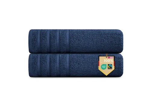 Set Handtücher Baumwolle Dunkelblau 90x200 - Handtücher aus hochwertiger Baumwolle im eleganten Plain Design, besonders saugfähig und ideal für den täglichen Gebrauch.