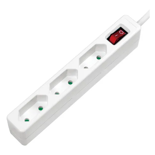 1.50m LogiLink Steckdosenleiste mit Schalter Weiß 3 (LPS230)
