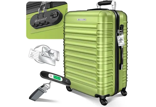 KESSER® Hartschalen Reisekoffer mit Zahlenschloss und Waage - KESSER® Reisekoffer: Robust, leicht und mit digitaler Kofferwaage – ideal für jede Reise. Genießen Sie perfekten Komfort und Sicherheit mit intelligentem Innenlayout und integrierten Extras für stressfreies Reisen.