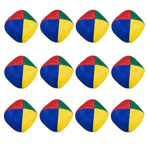 Zyluniy 12 Stück Kinder Jonglierbälle Set, 5cm Langlebige jonglierset, Wiederverwendbar Weiche Bunte Jonglierbälle Langlebig, Ideal für Kinder und Anfänger (12 Stück)