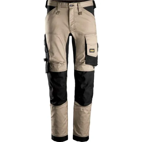 Snickers 6341 AllroundWork Stretch Arbeitshose | Khaki/Schwarz | Größe 44 - Arbeits- & Schutzkleidung: Flexibel und komfortabel mit CORDURA®-Stretch für maximale Bewegungsfreiheit und Langlebigkeit. Ergonomischer Schnitt für optimalen Tragekomfort.