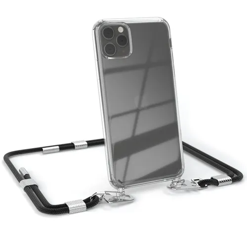 Hülle mit Band für iPhone 11 Pro Max Handykette Case Handykordel Cover Schwarz