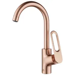 Design Spültischtischarmatur mit U-Auslauf in Rosé Gold