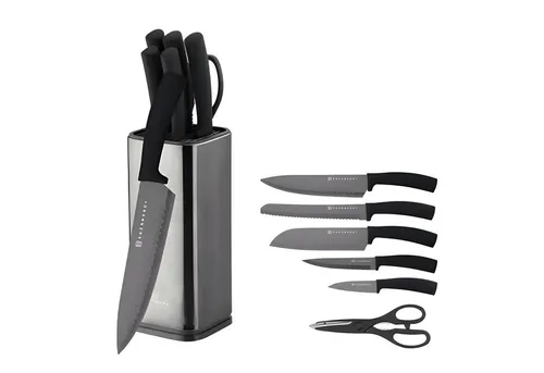 Edenberg 7-teiliges Messerblock-Set mit Schere