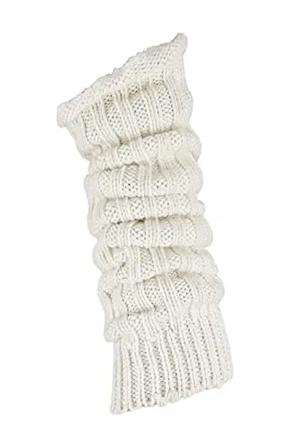 TippTexx 24 Stulpen, Grobstrick oder Overknees, wie selbstgestrickt mit Schaf- und Alpakawolle mit Anti-Loch-Garantie (as3, alpha, one_size, regular, regular, Wollweiß Stulpe, Einheitsgröße)