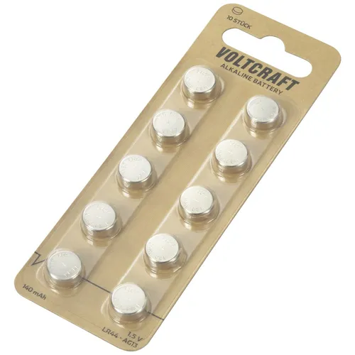 VOLTCRAFT Knopfzelle LR 44  10 St. 140 mAh Alkali-Mangan AG13
