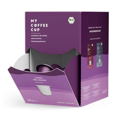 My Coffee Cup MEGA BOX LUNGO BELLISSIMO – 100% Bio-Kaffeekapseln für Nespresso®