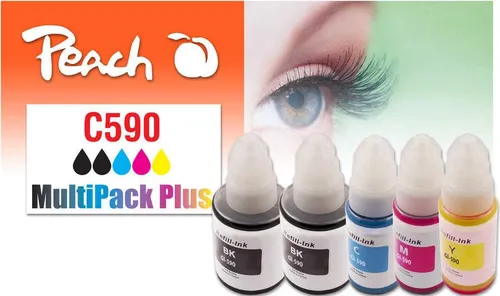 Peach C490/590 Spar Pack Plus Druckerpatronen, mehrfarbig,Peach