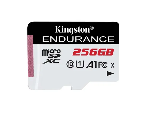 Kingston Technology High Endurance Speicherkarte 256 GB - Speicherkarten, ideal für Überwachungskameras und Dashcams, bietet hohe Ausdauer und Zuverlässigkeit für kontinuierliche Aufnahmen.