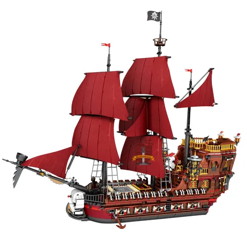 Reobrix Piratenschiff „Pirate Revenge“ - 3066 Teile - Klemmbausteine Set mit 3066 Teilen, detailreiches Piratenschiff auf 4 Ebenen, kompatibel mit anderen Marken, fördert Kreativität und Hand-Augen-Koordination