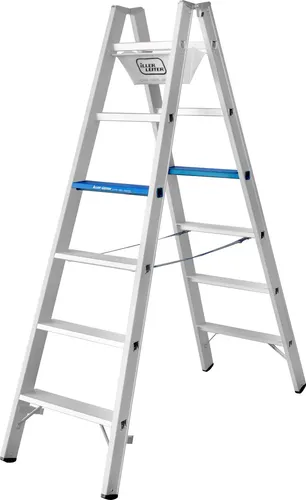 Iller Stufen Stehleiter Alu Ergo Plus eloxiert 2x7 Stufen