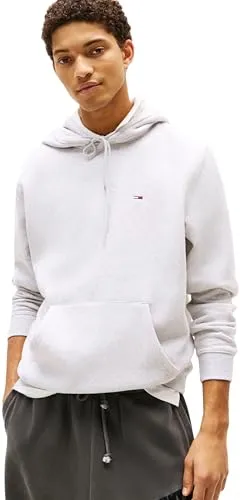 Tommy Jeans TJM Reg S Flag Hoodie Pullover-Kapuzenpulli, Herren, Grau - Kapuzenpullover für Herren aus nachhaltiger Baumwolle, ideal für lässige Outfits und umweltbewusste Modebewusste.