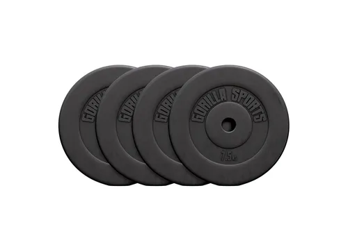 GORILLA SPORTS Hantelscheiben Einzeln/Set, 1,25 - 30kg, Gewichtsscheiben, 30mm Bohrung, Kunststoff