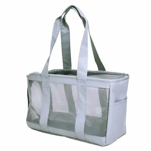 Nobby Tasche HANA hellgrau 40 x 20 x 26 cm - Tragetaschen für Hunde, strapazierfähige Mikrofaser, abwaschbar und ideal für Tiere bis 5 kg mit Utensilienfach und herausnehmbarem Boden.