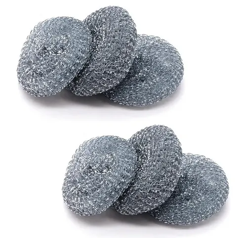 BAYLI Pizzaschneider 8er Set Topfkratzer Metall, Topfschwamm Rund