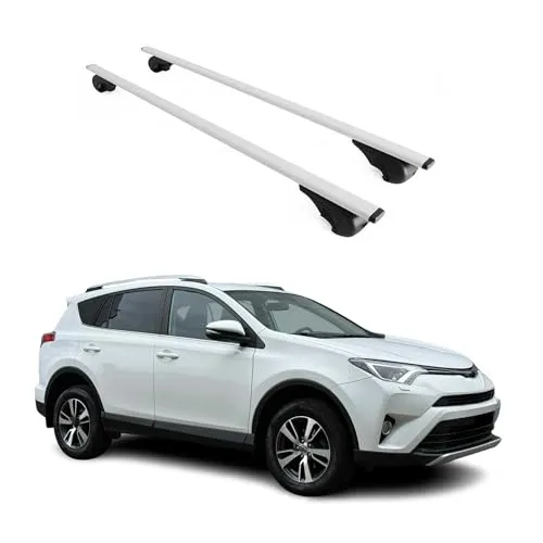 OMAC Dachträger Gepäckträger für Toyota RAV4 2015-2017 – Abnehmbar & Wasserbeständig - Praktischer 2-teiliger Gepäckträger aus leichtem Metall für Ihren Toyota RAV4. Multifunktional und ideal für Reisen, mit einer maximalen Belastbarkeit von 75 kg.