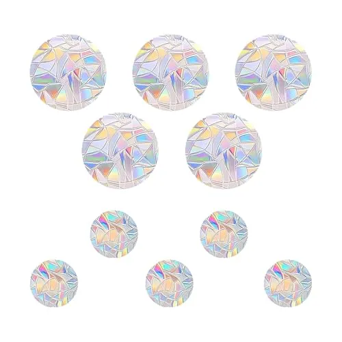 Stück Suncatcher Sticker,Prisma Fensteraufkleber,Regenbogen Fensterfolie Folie Fenster,Fenstersticker Vogelschutz Aufkleber für Kristall Unsichtbar Window Rainbow Fensterbilder Glasscheiben Deko 10