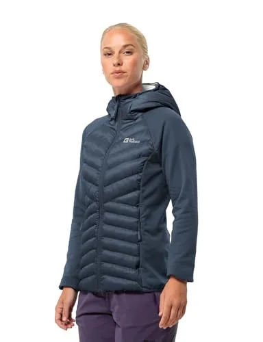 JACK WOLFSKIN ROUTEBURN PRO HYBRID W Damenjacke - Funktionsjacke für Damen, atmungsaktiv und wasserabweisend, ideal für wechselhafte Wetterbedingungen mit schneller Trocknung und optimaler Wärmeisolierung.