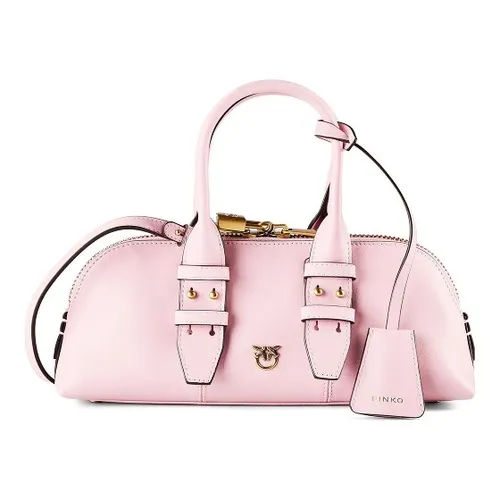 Pinko Bowling Horizontal Handtasche - Damen | Rosa 105334-A0QO-P26Q - Elegante Pinko Bowling Horizontal Handtasche aus feinem Kalbsleder in rosa chiaro mit antique gold Akzenten. Perfekt für stilbewusste Damen!