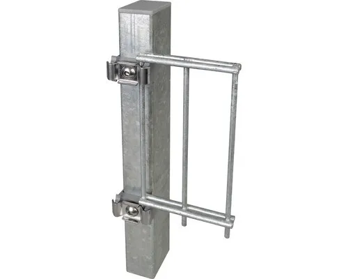 Pfosten ALBERTS Klemmlasche für Doppelstabmatte 6 x 4 x 225 cm - Gartenzäune, feuerverzinkt für hohe Langlebigkeit und Stabilität, ideal für sichere und robuste Zaunanlagen.