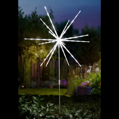 LED Weihnachtsstern Gartenstecker Außen kaltweiß DIA 50xH95cm Batterie