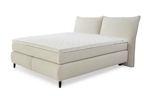 Beige Boxspringbett 180x200 cm mit Matratze H3/H4 und Topper - Komfortables Boxspringbett für erholsamen Schlaf, inklusive Matratze H3/H4 und Topper, ideal für Schlafzimmer.