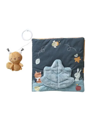 VERTBAUDET Baby Stoffbuch WALDFREUNDE grün - Kreatives Stoffbuch mit 8 Seiten und verschiedenen Spielmöglichkeiten. Ideal für kleine Entdecker, leicht zu greifen und mit einem praktischen Aufhänge-Ring.