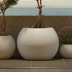 newgarden Runder Blumentopf Dahlie - Widerstandsfähiger Blumentopf für den Außenbereich, inklusive Wassertank und Wasserablauf. Erhältlich in verschiedenen Größen – ideal für alle Pflanzenarten.